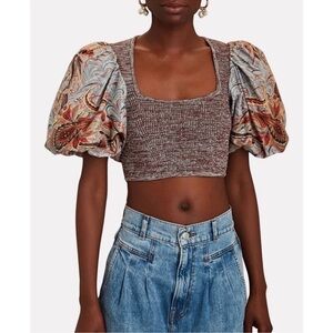 Like New Ulla Johnson Iva Puff Sleeve Top 0
